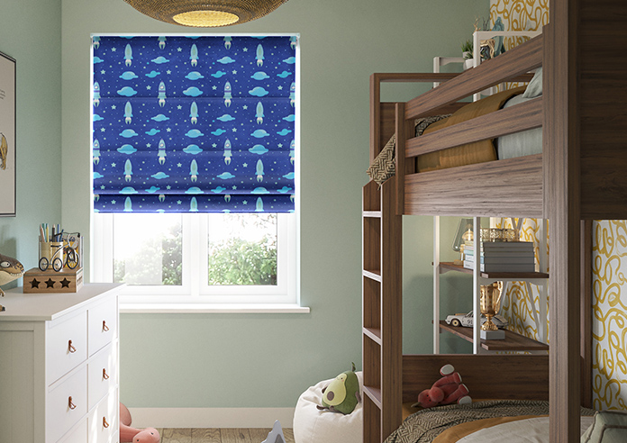 Blast Off, Blue Comet - Roman Blind - Image 3